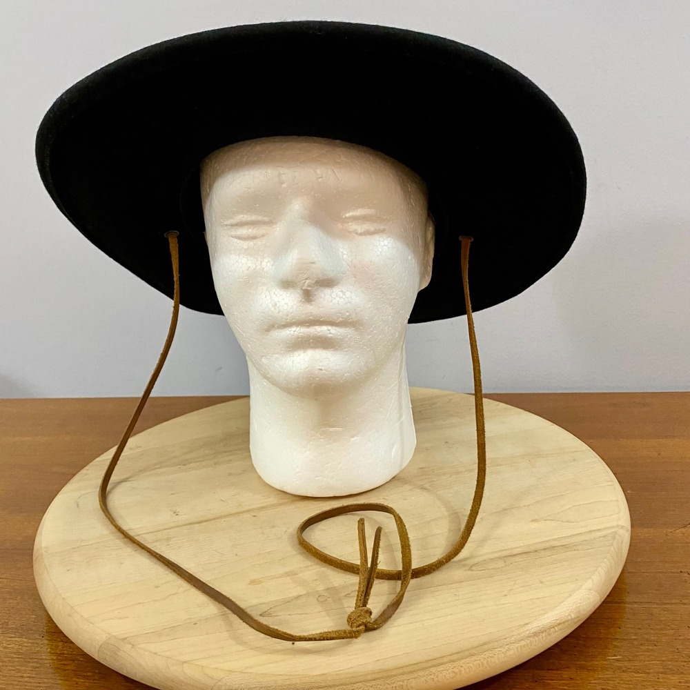 Brixton Tiller Black Wool Felt Wide Brim Hat Unisex Size Medium M 7 1/4 58 cm